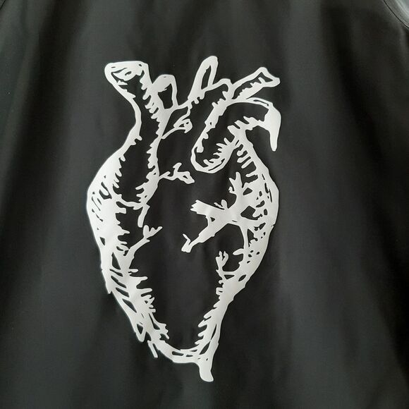 The Weeknd 2017 Tour XO Heart Logo Coach Windbreaker Jacket Shell B&W Sz S - Picture 4 of 16